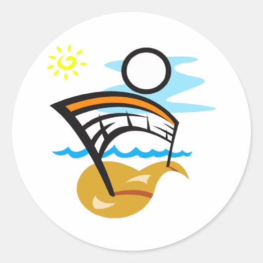 バレーボールネット&ボール ラウンドシール (正面)