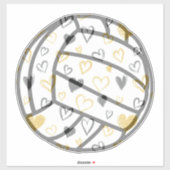 バレーボールハートビニールデカール シール (シート)