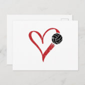 バレーボールハート |プレイヤーコーチチームの贈り物 ポストカード (正面/裏面)