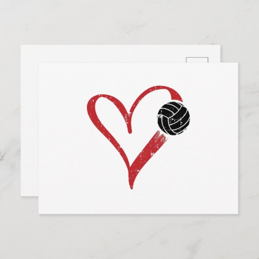 バレーボールハート |プレイヤーコーチチームの贈り物 ポストカード (正面/裏面)