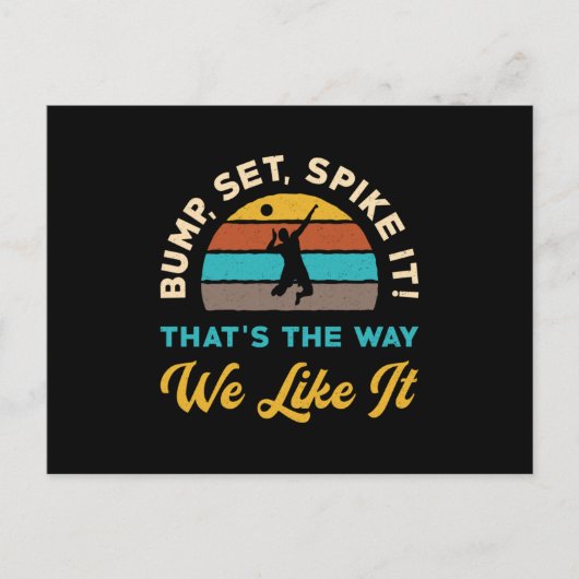 バレーボールバンプセットスパイクitバレーボールプレーヤー ポストカード (正面)