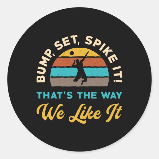 バレーボールバンプセットスパイクitバレーボールプレーヤー ラウンドシール (正面)