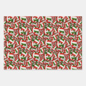 バレーボールパターンのクリスマスまたは任意の大事な行事 ラッピングペーパーシート (正面3)