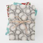 バレーボールパターンのクリスマスまたは任意の大事な行事 ラッピングペーパーシート (インサイチュ)