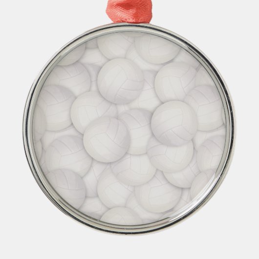 バレーボールパターンクリスマス装飾 メタルオーナメント (正面)