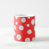 バレーボールパターンデザイン コーヒーマグカップ (中央)