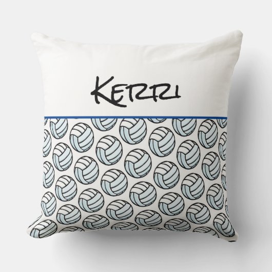 バレーボールパターンプレーヤー名スポーツネットボールおもしろい クッション (正面)