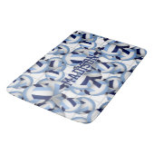 バレーボールパターンw net bkgrd navy lt blue バスマット (アングル)