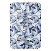 バレーボールパターンw net bkgrd navy lt blue バスマット (正面縦)