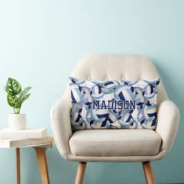 バレーボールパターンw net bkgrd navy lt blue ランバークッション