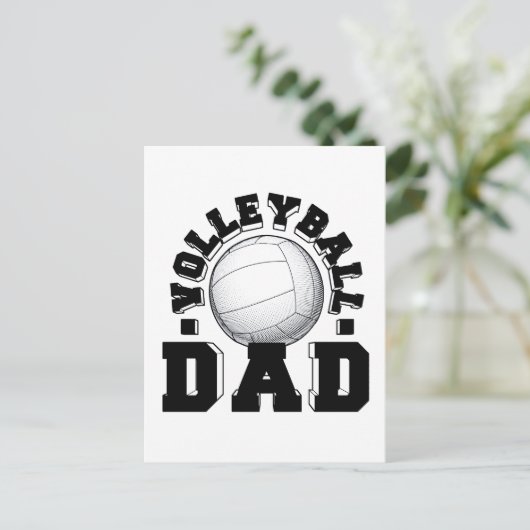 バレーボールパパのためのレトロなギフトアイデア ポストカード (スタンド正面)