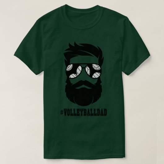 バレーボールパパひげとサングラスクールロング Tシャツ (デザイン正面)
