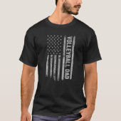 バレーボールパパアメリカ米国国旗のパトリオヴィンテージ Tシャツ (正面)
