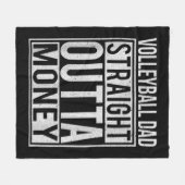 バレーボールパパストレートアウトタマネーIおもしろい フリースブランケット (正面(横))