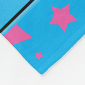 バレーボールパーソナライズされたのブルーピンク星 フリースブランケット (角)