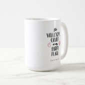 バレーボールパーソナライズされたコートのハッピープレイス コーヒーマグカップ (正面右)