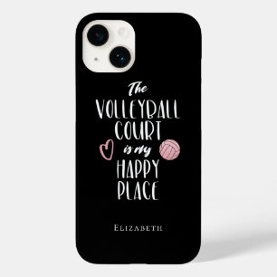 バレーボールパーソナライズされたコートは私の幸せな場所だ Case-Mate iPhone 14ケース