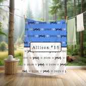 バレーボールパーソナライズされたシニアブルーとホワイト フリースブランケット