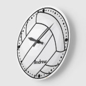 バレーボールパーソナライズされたスポーツ愛好家カスタム時計 ラージ壁時計 (傾斜)