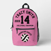 バレーボールパーソナライズされたバックパック名チーム番号 プリントバックパック (正面)