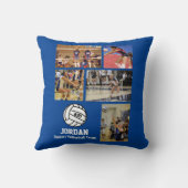 バレーボールパーソナライズされたフォトコラージュ名チーム# クッション (裏面)