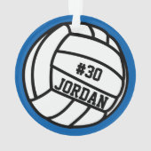 バレーボールパーソナライズされたプレイヤー番号、名前、チーム オーナメント (裏面)