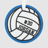 バレーボールパーソナライズされたプレイヤー番号、名前、チーム オーナメント (正面)