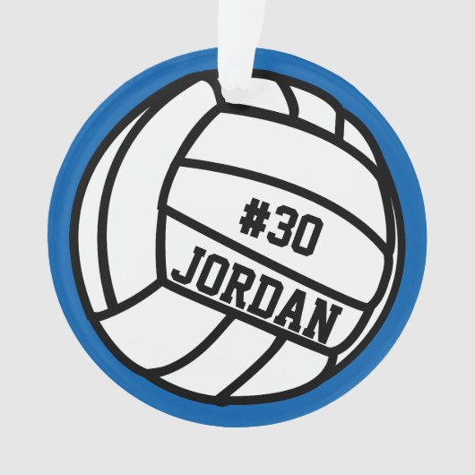 バレーボールパーソナライズされたプレイヤー番号、名前、チーム オーナメント (正面)