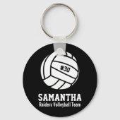 バレーボールパーソナライズされたプレイヤー番号、名前、チーム キーホルダー (正面)