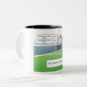 バレーボールパーソナライズされたプレーヤー – 男性の漫画 ツートーンマグカップ (正面左)