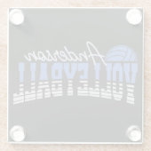 バレーボールパーソナライズされたプレーヤーADD NAMEチームチャンピオン ガラスコースター (裏面)