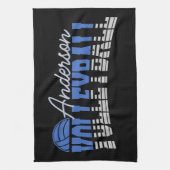 バレーボールパーソナライズされたプレーヤーADD NAMEチームチャンピオン キッチンタオル (縦)