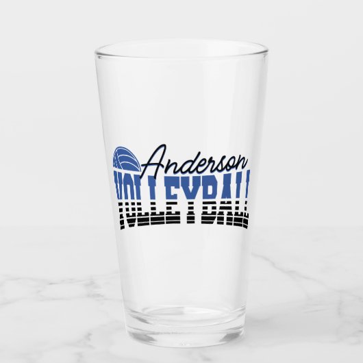 バレーボールパーソナライズされたプレーヤーADD NAMEチームチャンピオン タンブラーグラス (正面)