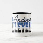 バレーボールパーソナライズされたプレーヤーADD NAMEチームチャンピオン ツートーンマグカップ (中央)