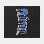 バレーボールパーソナライズされたプレーヤーADD NAMEチームチャンピオン フリースブランケット (正面(横))