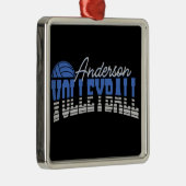 バレーボールパーソナライズされたプレーヤーADD NAMEチームチャンピオン メタルオーナメント (右)