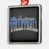 バレーボールパーソナライズされたプレーヤーADD NAMEチームチャンピオン メタルオーナメント (左)