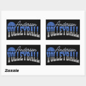 バレーボールパーソナライズされたプレーヤーADD NAMEチームチャンピオン 長方形シール (シート)