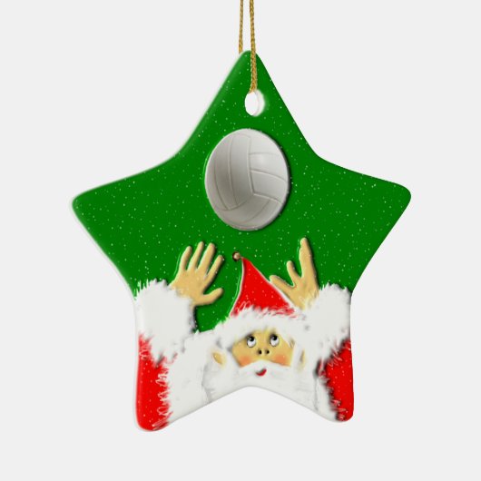 バレーボールパーソナライズされたホリディギフト セラミックオーナメント (右)