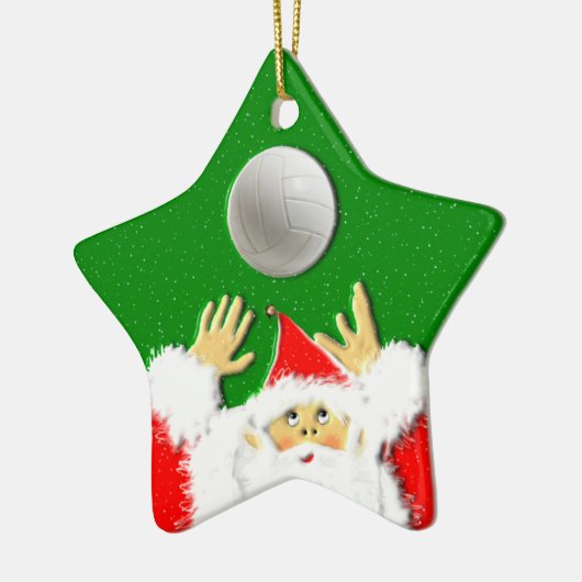 バレーボールパーソナライズされたホリディギフト セラミックオーナメント (左)