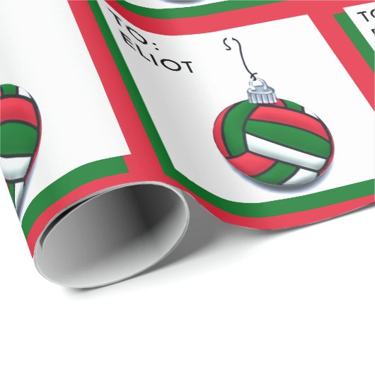 バレーボールパーソナライズされたホリディギフト ラッピングペーパー (ロールコーナー)