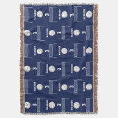 バレーボールパーソナライズされたボール&ネットパターン スローブランケット (正面縦)