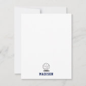 バレーボールパーソナライズされたボール&ネットパターン ノートカード (正面)