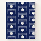 バレーボールパーソナライズされたボール&ネットパターン ノートブック (裏面)