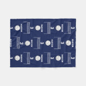 バレーボールパーソナライズされたボール&ネットパターン フリースブランケット (正面(横))