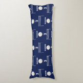 バレーボールパーソナライズされたボール&ネットパターン ボディピロー (正面縦)