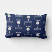 バレーボールパーソナライズされたボール&ネットパターン ランバークッション (裏面)