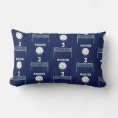 バレーボールパーソナライズされたボール&ネットパターン ランバークッション (正面)