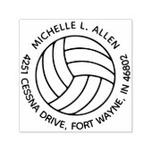 バレーボールパーソナライズされたラウンド差出人住所 セルフインキングスタンプ (デザイン)