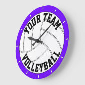 バレーボールパーソナライズされた文字とカラーウォールクロック ラージ壁時計 (傾斜)